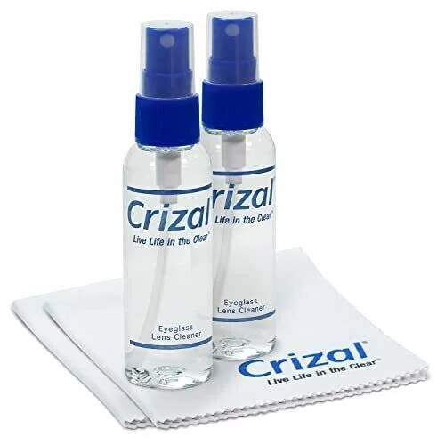 Lot 2 PC CRIZAL Eyeglasses Cleaning Cloth and CRIZAL Lens Cleaner ( Spray) 2 PC