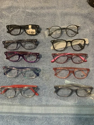 Lot Of 10 Kids RayBan Eyeglasses Frames with Cases