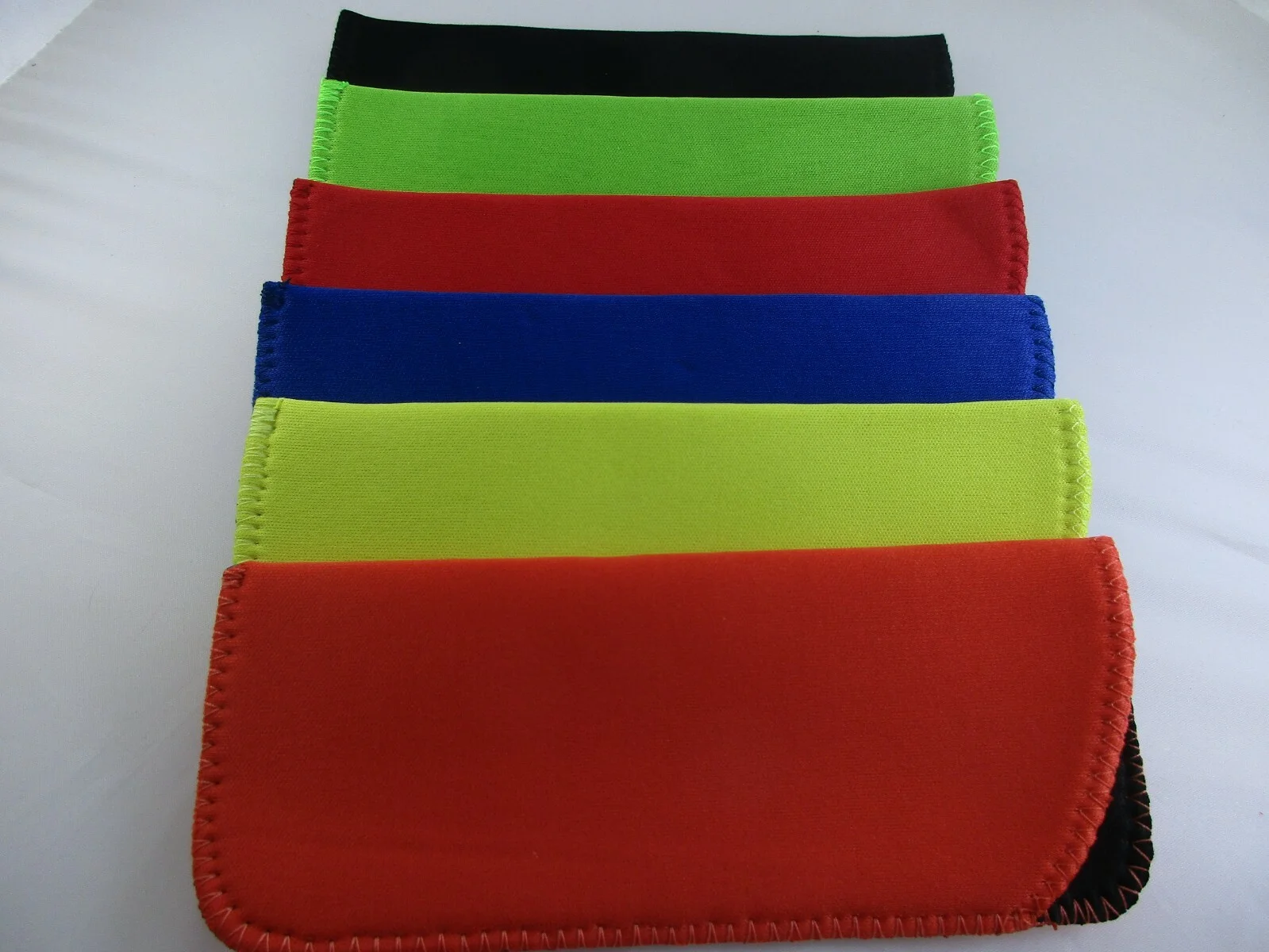 ~LOT of 12~ Two of each color shown Neoprene Eyeglass Reading Glass Cases Pouch