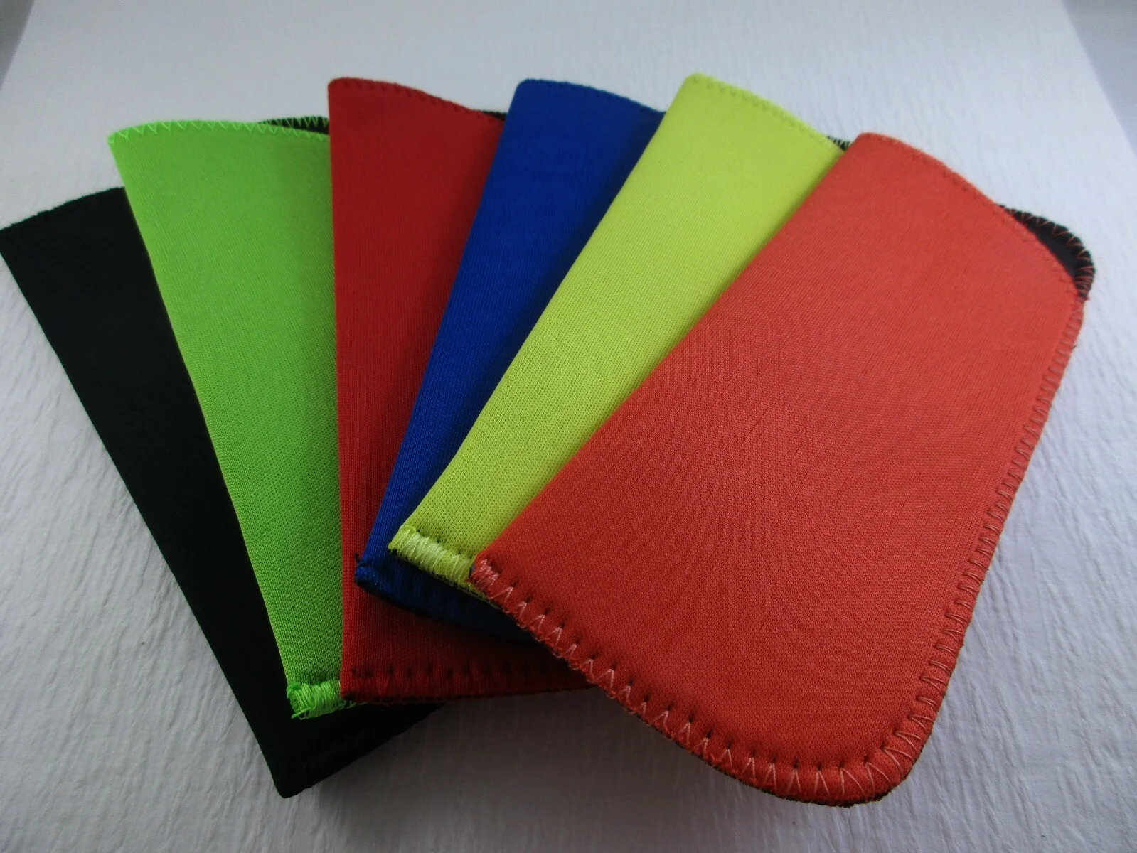 ~LOT of 12~ Two of each color shown Neoprene Eyeglass Reading Glass Cases Pouch 2