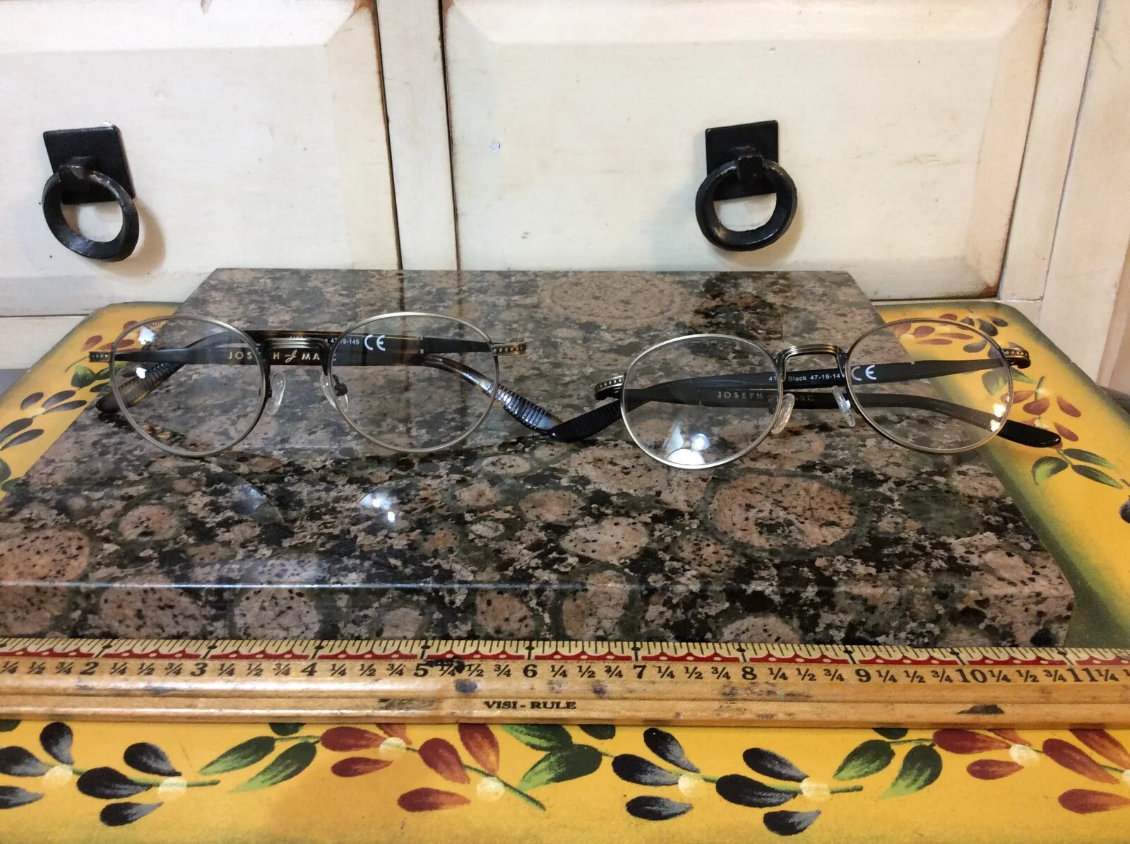 Lot of 2 Joseph Marc 4128 Black & Havana 47x19x145 Eyeglasses Frames Preowned