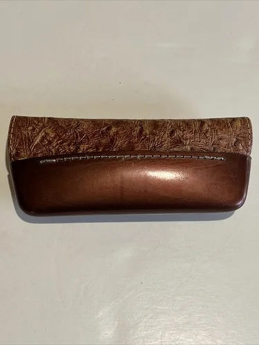 Lot Of 2 Vintage Unbranded Eyeglass Cases Brown And Green/blue/purple Hard Case 4