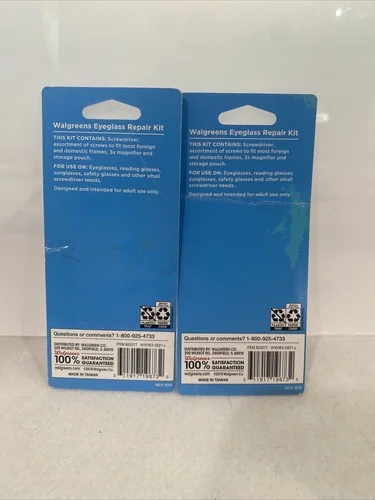 Lot Of 2 Walgreens Deluxe Eyeglass Repair Kit Some Package Damage 2