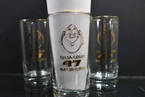 Lot of 4 Collector Souvenir Glasses Tulsa Court 47 May 10-11 1963 5 2