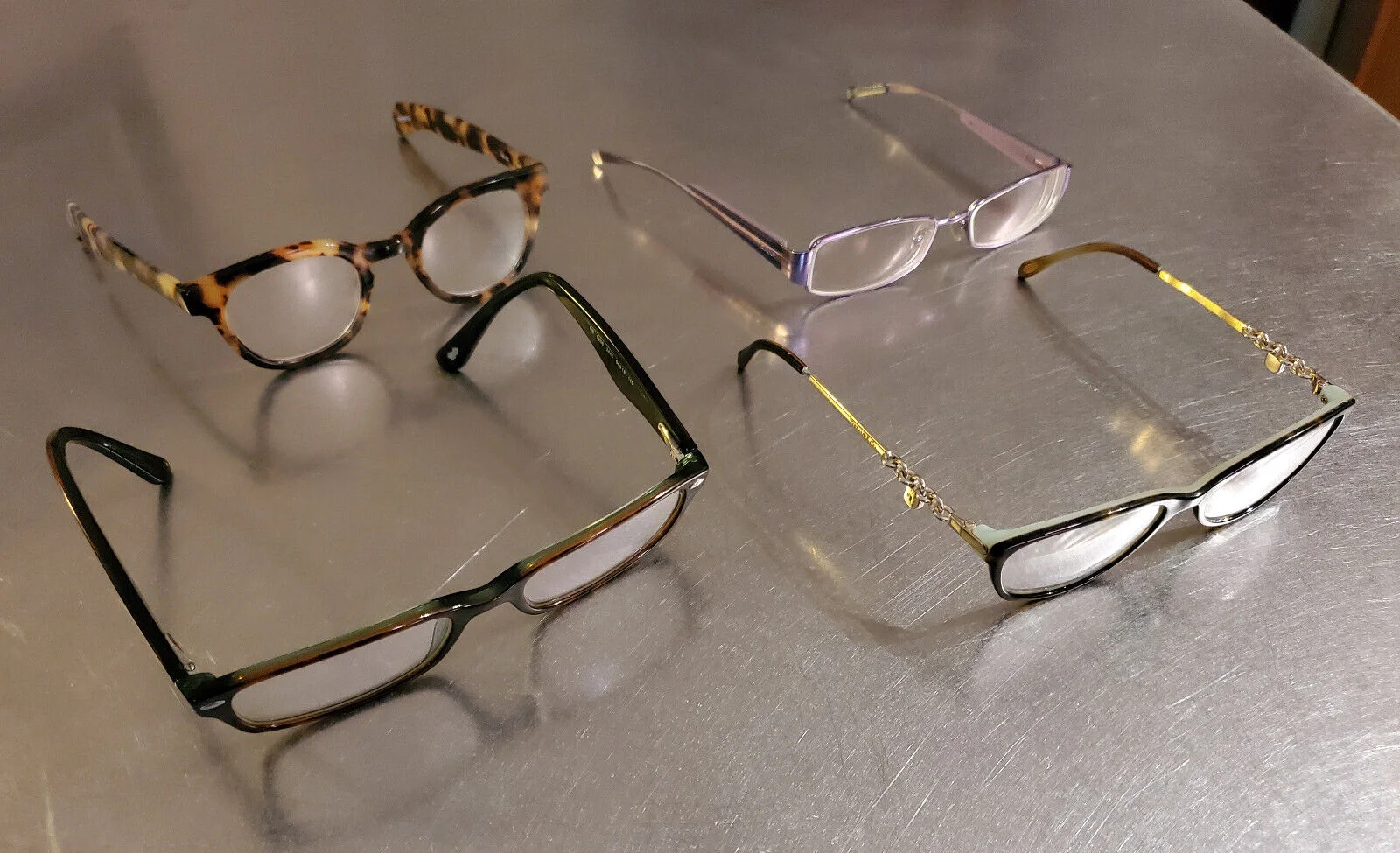 Lot of 4 Eyeglasses Frames - Tiffany & Co, Ray Ban, Eyebobs, & DNKY Brands