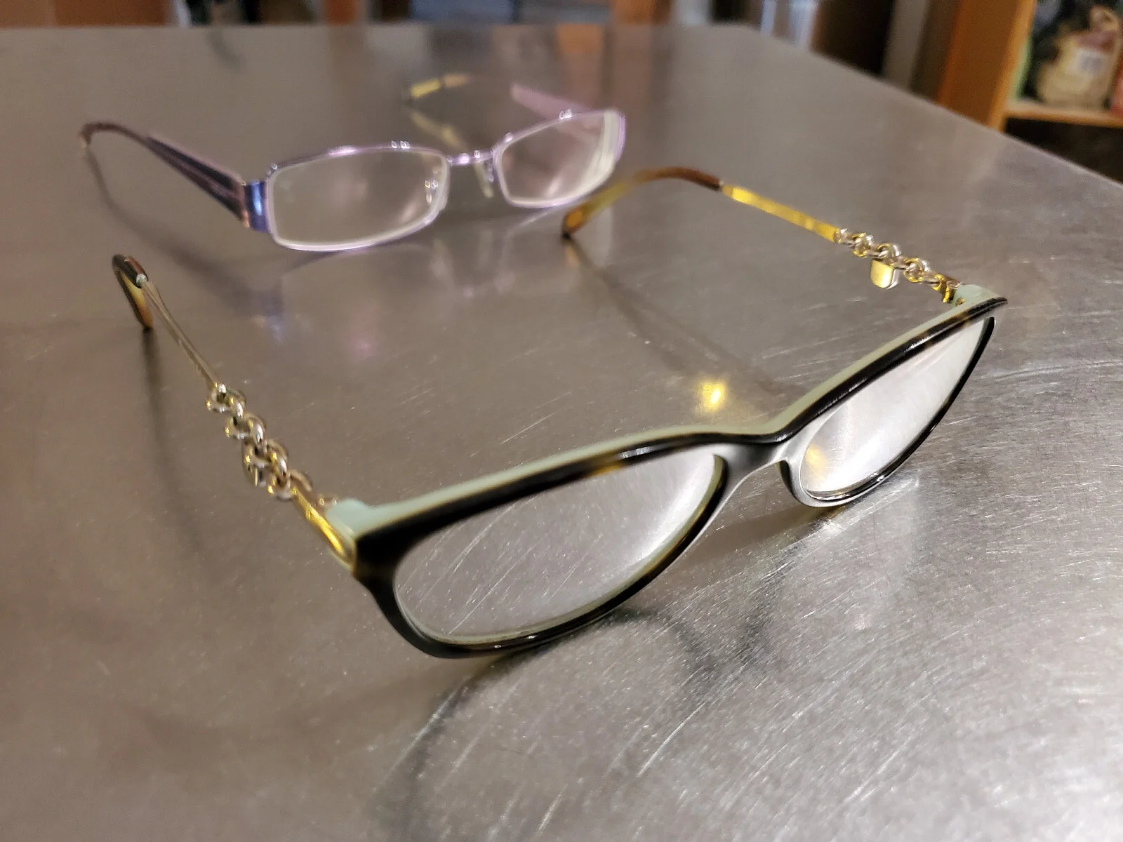 Lot of 4 Eyeglasses Frames - Tiffany & Co, Ray Ban, Eyebobs, & DNKY Brands 3