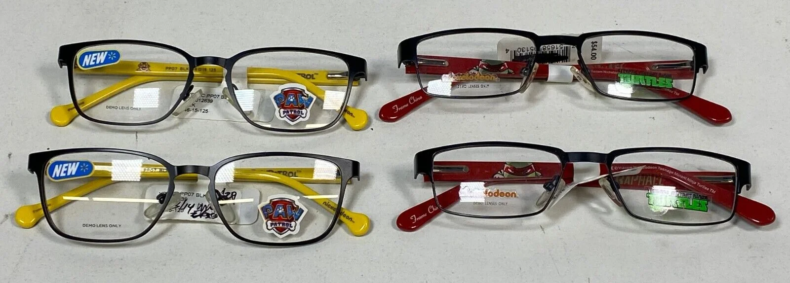 Lot of 4 NWT Nickelodeon TMNT and Paw Patrol Childrens Eyeglass Frames