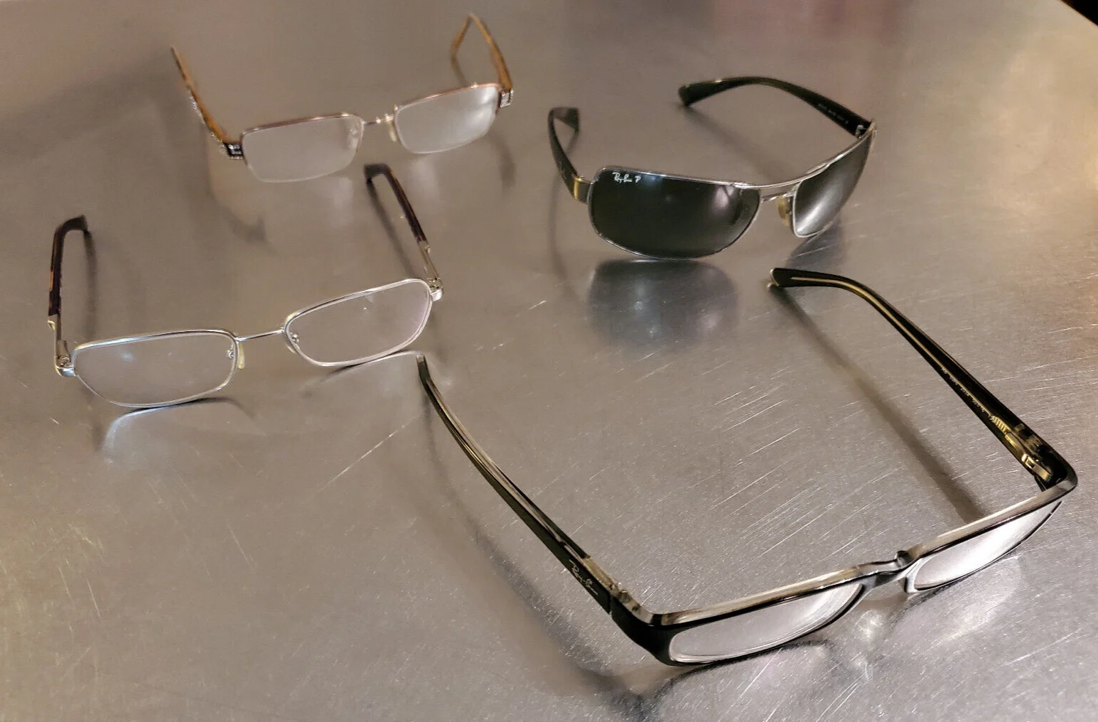 Lot of 4 Sunglasses & Eyeglasses - Versace, Ray Ban, & DNKY - RB3379, RB5088, +