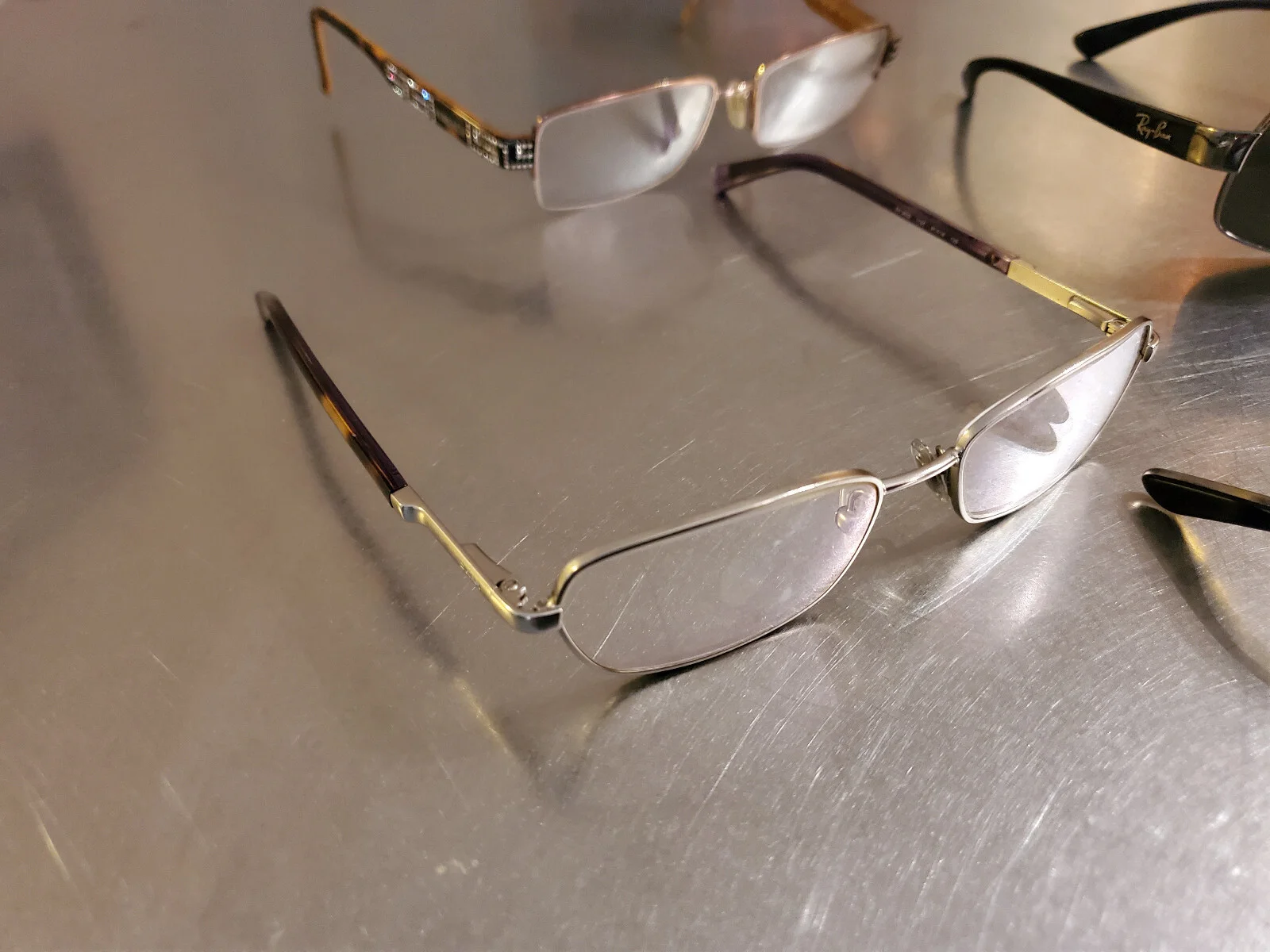 Lot of 4 Sunglasses & Eyeglasses - Versace, Ray Ban, & DNKY - RB3379, RB5088, + 2