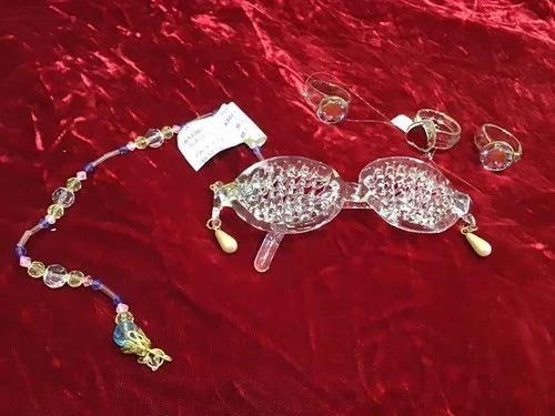 LOT of GLASS Christmas ornaments…eyeglasses & Rings, new