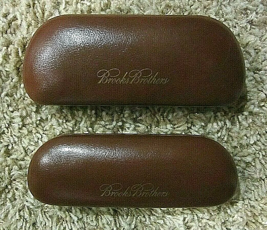 Lot of Two Brooks Brothers Simulated Leather Designer Eyeglass Cases
