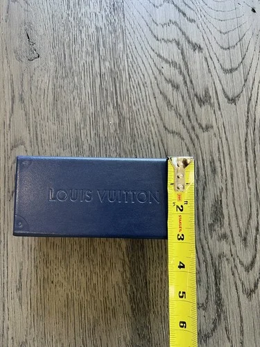 Louis Vuitton Navy Blue Eyeglass Sunglass Case, Box and Dust Bag NEW! 3x2.5x6.5 4