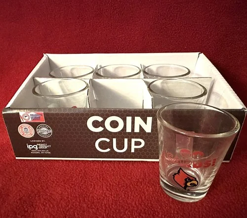 Louisville Cardinals Shot Glass/Coin Cup Set Of 6 1
