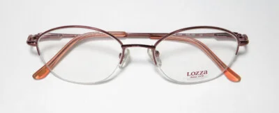 LOZZA VL1409 A85 HALF RIM SPRING HINGES OVAL SHAPE ITALIAN BRAND NAME EYEGLASSES 2