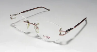 LOZZA VL1435 A15 RIMLESS CAT EYES SHAPE CRYSTALS ON TEMPLES ITALIAN EYEGLASSES
