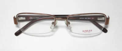 LOZZA VL2126 0R72 METAL HALF RIM FRAME ITALIAN BRAND NAME MODERN LOGO EYEGLASSES 2