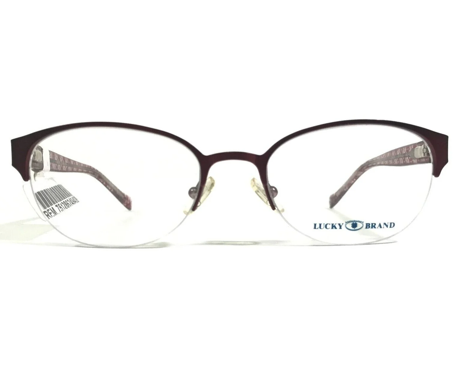 Lucky Brand COASTAL Eyeglasses Frames Red Round Half Rim 49-18-135