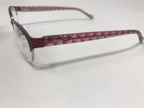 Lucky Brand Eyeglasses Frames COASTAL 49-16-135 Burgendy Flex Half Rim Z818 2