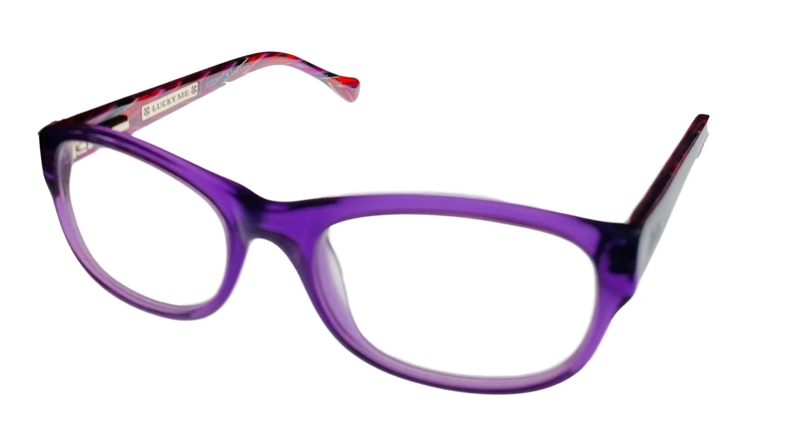 Lucky Brand Womens Eyeglass Plum Soft Rectangle Plastic Busy Bee 46mm