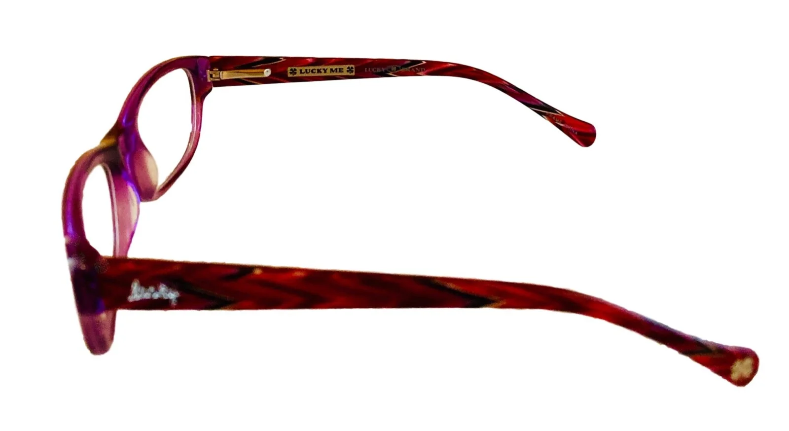 Lucky Brand Womens Eyeglass Plum Soft Rectangle Plastic Busy Bee 46mm 3