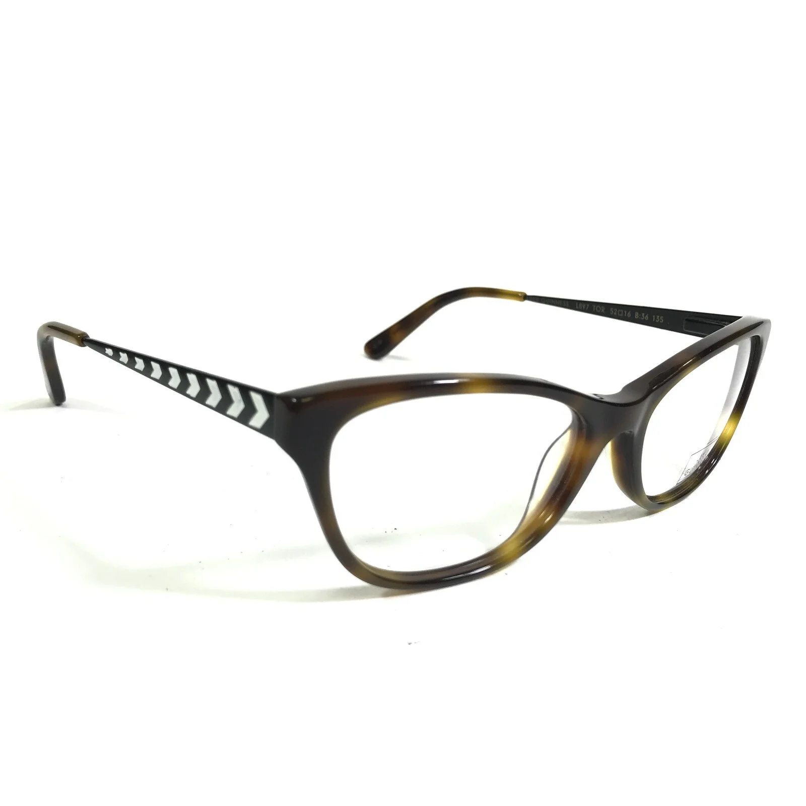 Lulu Guinness Eyeglasses Frames L897 TOR Black White Tortoise Cat Eye 52-16-135 3