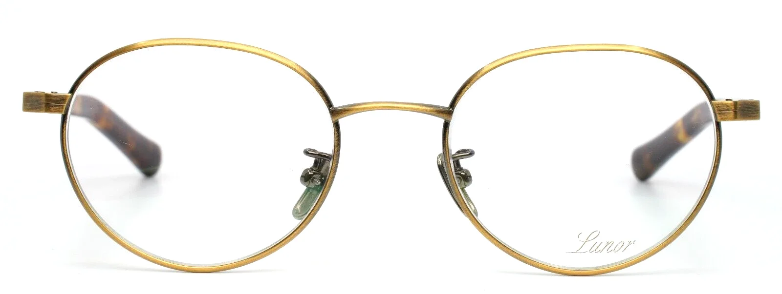LUNOR Prestige IA03 AG Antique Gold Unisex Round Eyeglasses 47-18-140 B:38 2