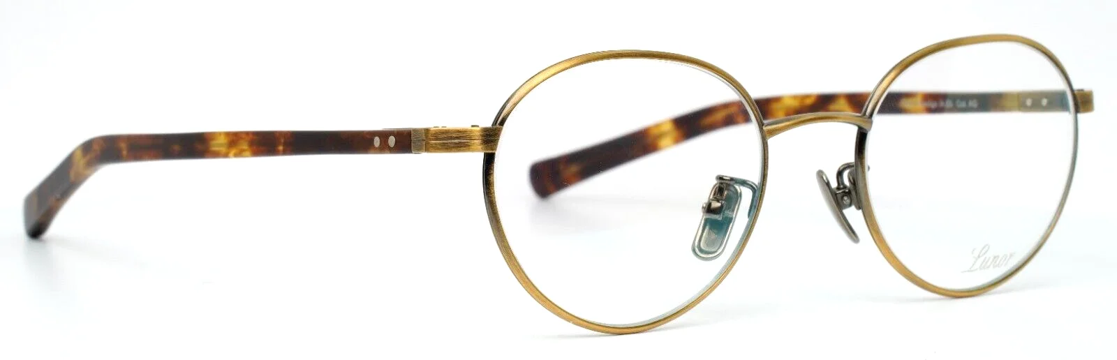LUNOR Prestige IA03 AG Antique Gold Unisex Round Eyeglasses 47-18-140 B:38 3