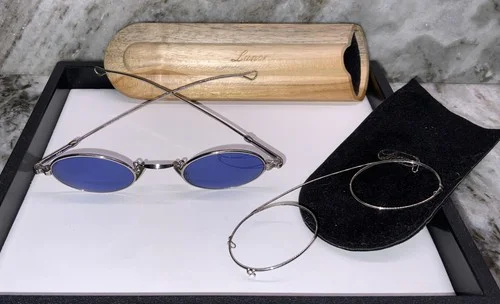 Lunor V101 Timeless Glasses Oval Platinumn Plated with Clip/ All Orginal Cases 2