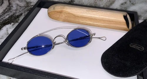 Lunor V101 Timeless Glasses Oval Platinumn Plated with Clip/ All Orginal Cases 3