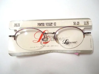 Lux De Paris Eyeglass Frames Model Julie Pewter Violet 50 20 135 Lot 96 NOS 2