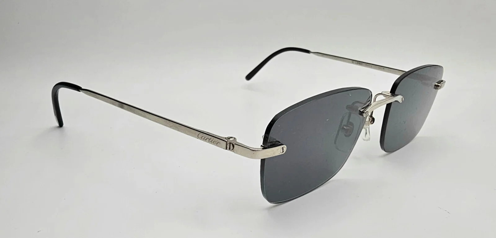 Luxurious Cartier Silver PLATINUM Rimless Frames 4