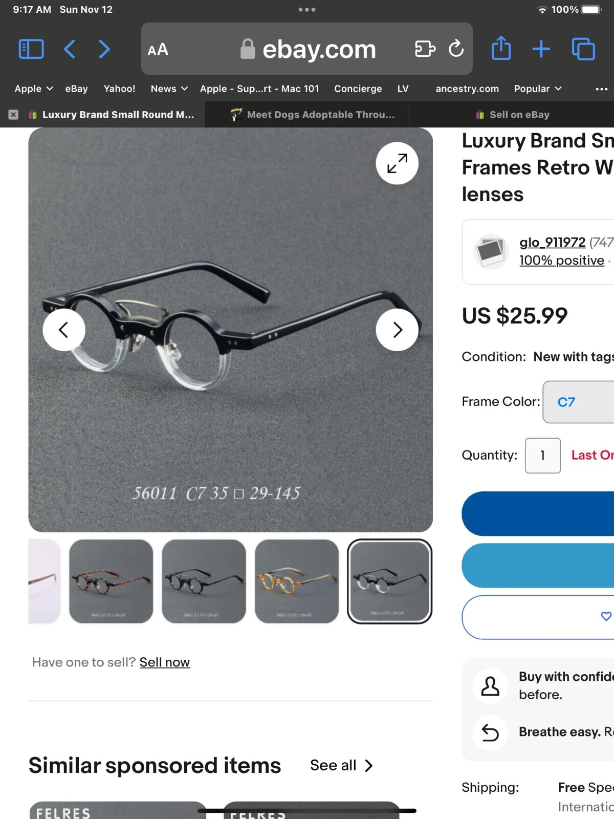 Luxury Brand Small Round Men Eyeglass Frames Retro Women Glasses Clear lenses
