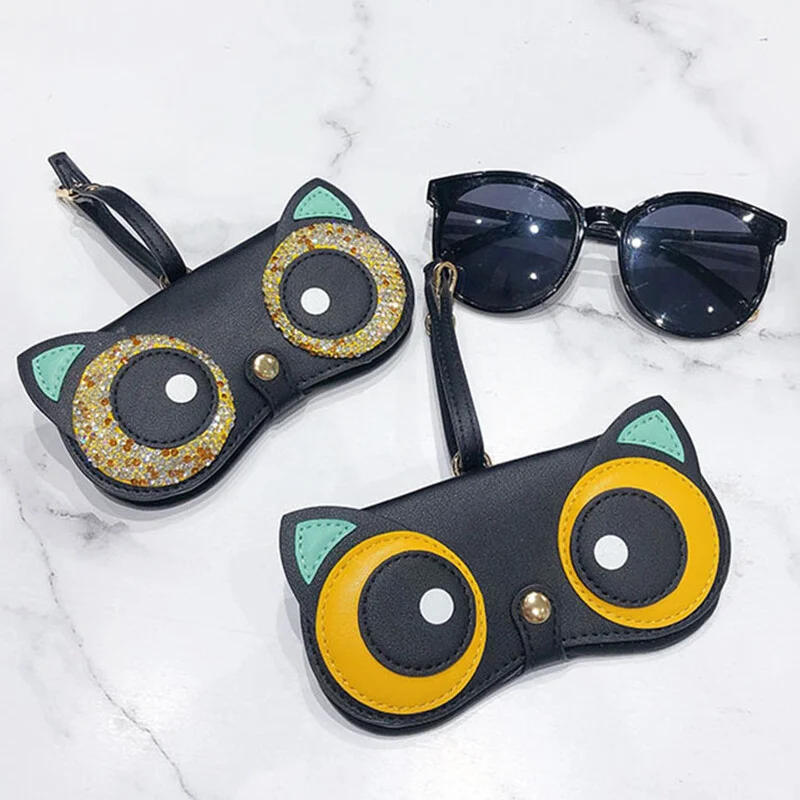 Luxury Leather Glasses Case Cover Eyeglass Pack Diamond Sunglasses Soft Case