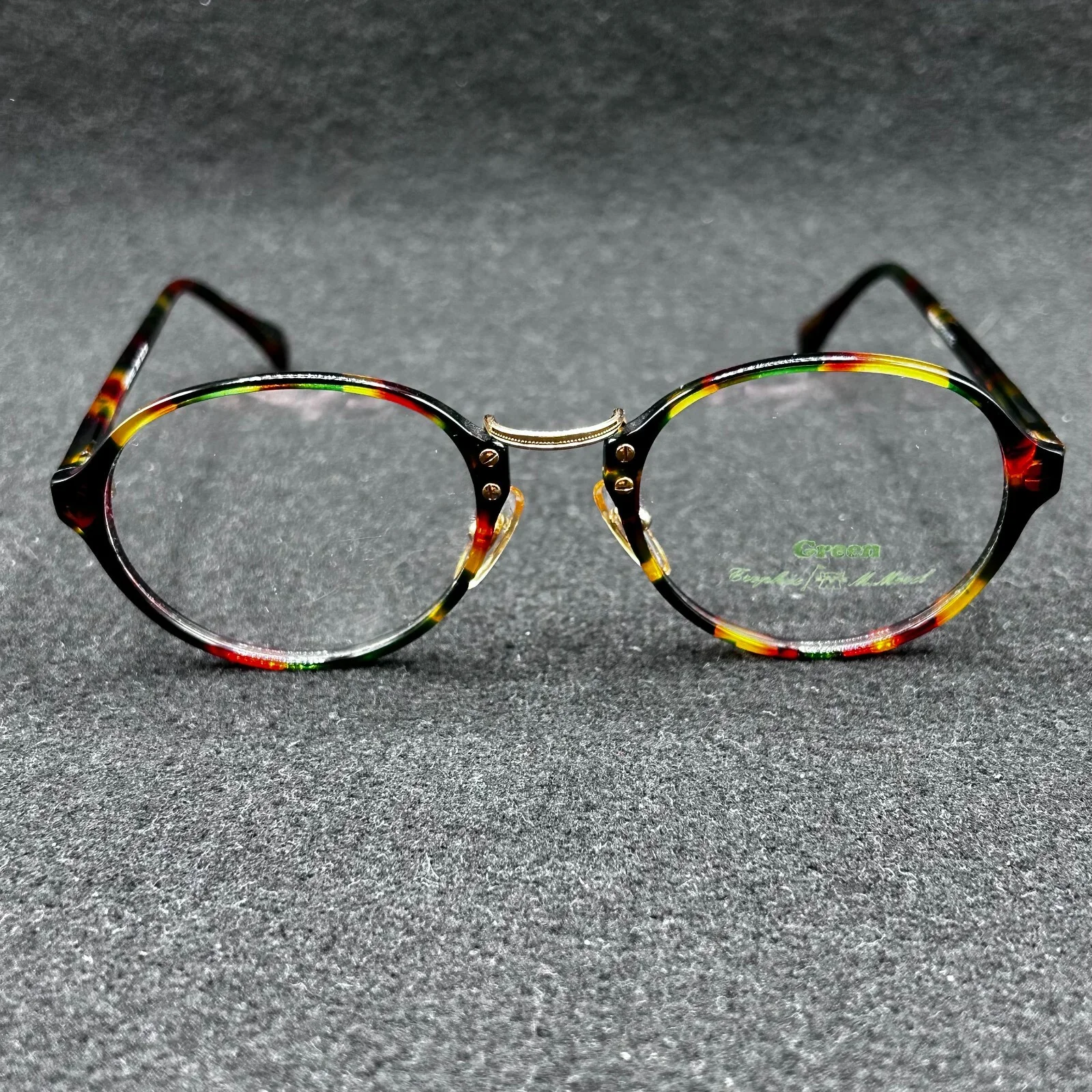 M. Morel Green 2366 Col 024 Eyeglasses Frame Red Yellow Gold 50-20 France 2