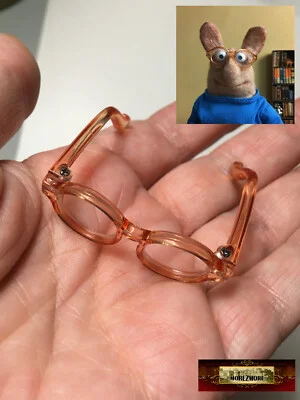 M00159-Amber MOREZMORE Doll Eyeglasses Miniature Glasses Frames Functional 2