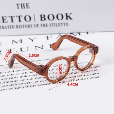 M00159-Amber MOREZMORE Doll Eyeglasses Miniature Glasses Frames Functional 4