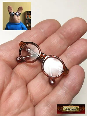 M00159-Brown MOREZMORE Doll Eyeglasses Mini Frames Miniature Glasses Functional