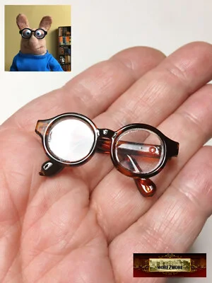 M00159-Turquoise MOREZMORE Doll Eyeglasses Miniature Glasses Frames Functional