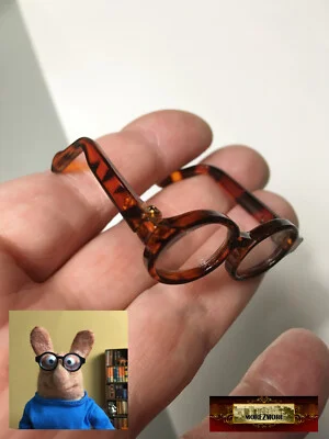 M00159-Turquoise MOREZMORE Doll Eyeglasses Miniature Glasses Frames Functional 2