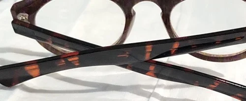 Mackenzie Childs Round Eyeglass Frames Pink Purple Tortoiseshell 2