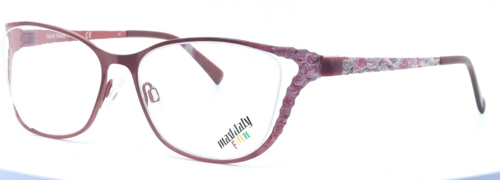 MAD ITALY FUN Begonia R03 Pink Floral Cat Eye Eyeglasses Frames 54-16-130