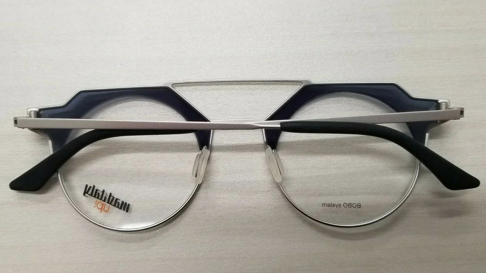 MAD ITALY UP! ORLANDO SLVR METAL ROUND DOUBLE BRIDGE EYEGLASSES FRAME 44-23-140 4
