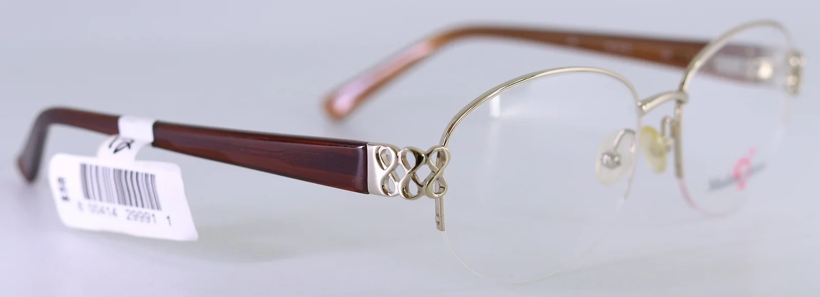 Madison Avenue MAL106 718 Shiny Gold Oval Womens Half Rim Eyeglasses 54-16-135 3