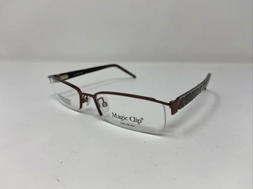 MAGIC CLIP EYEGLASSES FRAME M357 BRN 53-17-135 BROWN FULL RIM BM17 4