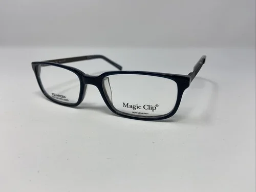 Magic Clip Eyeglasses Frame M414 7P 53-17-145 NV Navy/Gunmetal Full Rim NN81 2