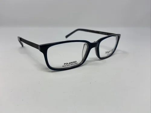 Magic Clip Eyeglasses Frame M414 7P 53-17-145 NV Navy/Gunmetal Full Rim NN81 4
