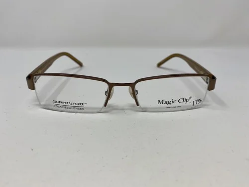 MAGIC CLIP Eyeglasses Frames M361 53-17-140 Brown Half Rim FT88