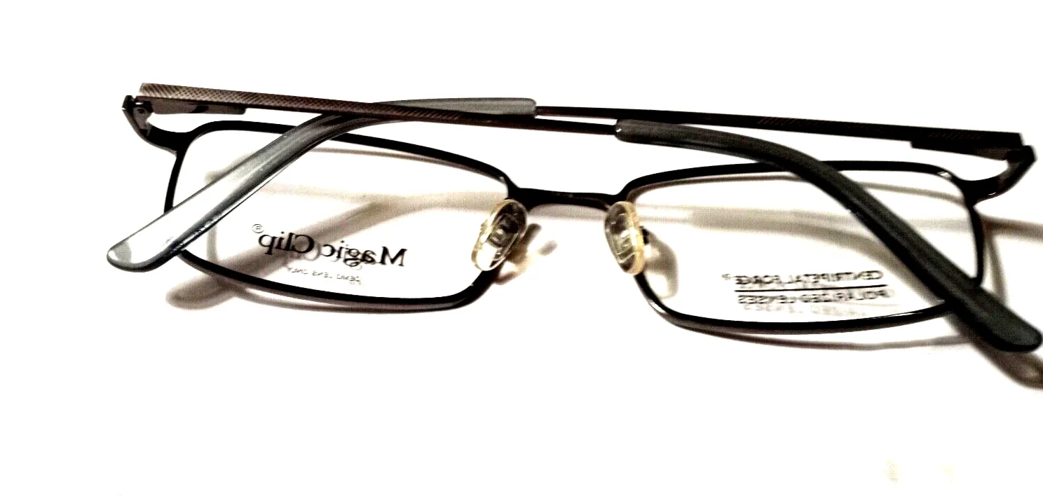 Magic clip eyeglasses M383 Gray full frame 3