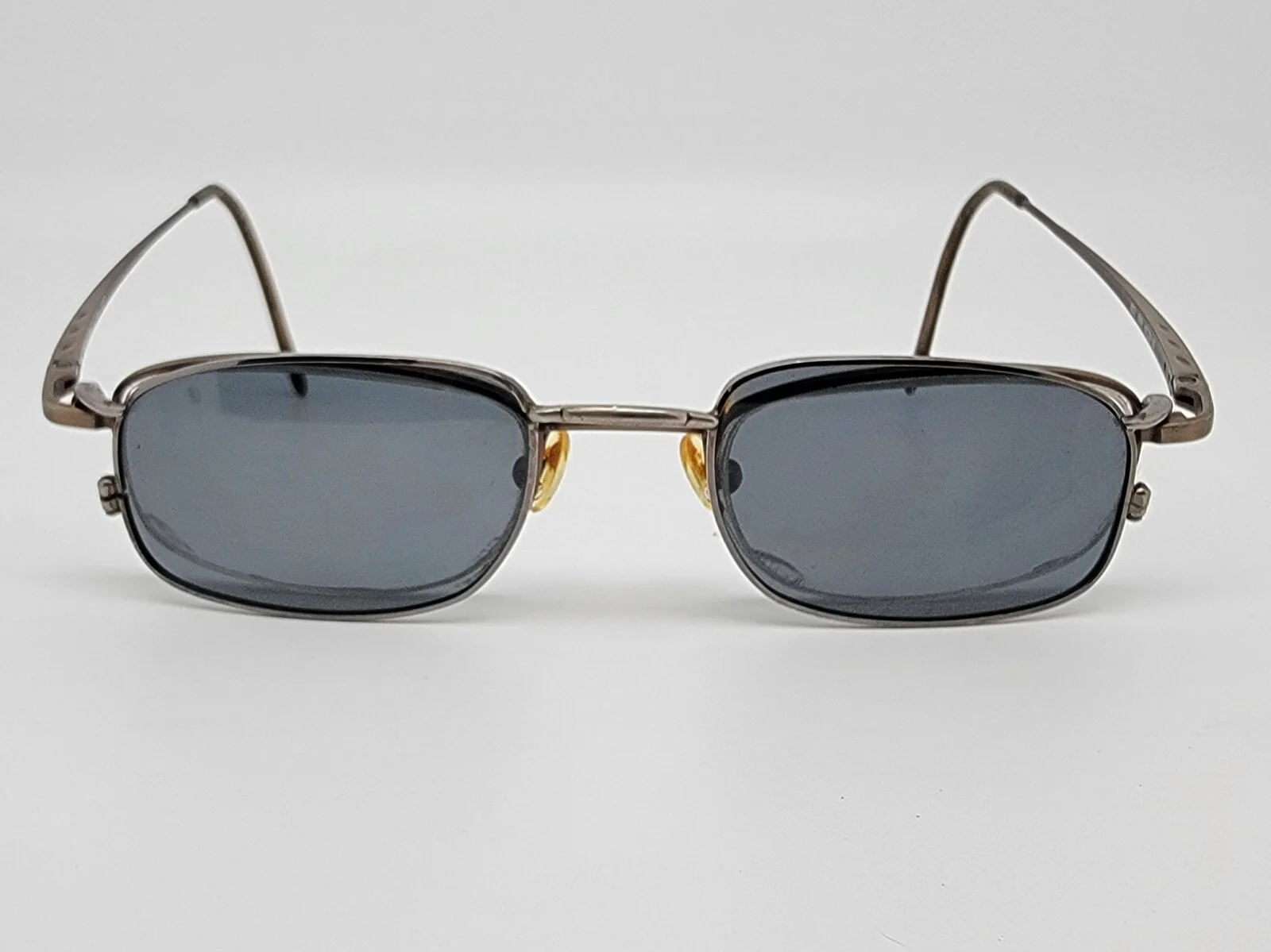 Magic Clip M252 SBRN Satin Brown Eyeglasses Frame w Polarized Clip-on Sunglasses 2