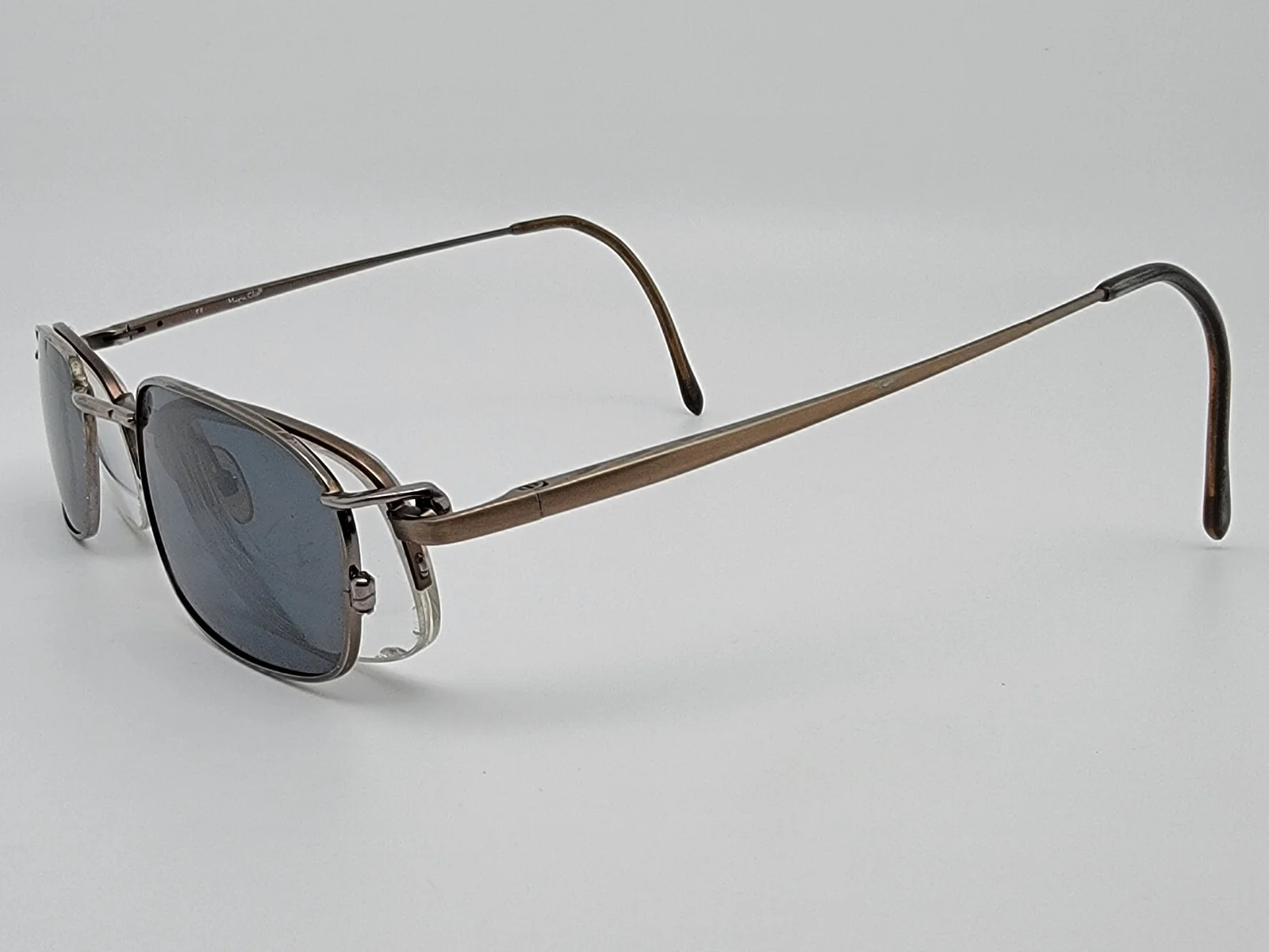 Magic Clip M252 SBRN Satin Brown Eyeglasses Frame w Polarized Clip-on Sunglasses 3